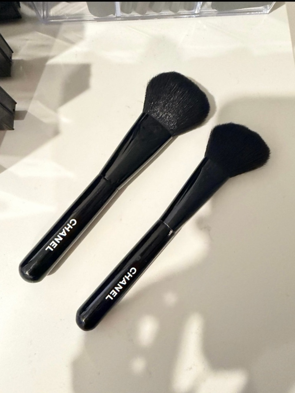 CHANEL Black Face and Blush Brushes, Pair
